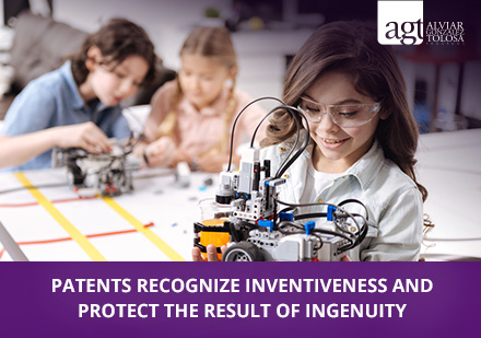 Our Trademark Attorneys Protect your Inventions Little Girl Hoding Robot Invention at School