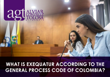 What is Exequatur According to the General Process Code of Colombia? Debt Collection Attorney With Bag of Money and Stop Sign